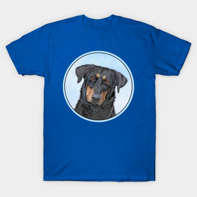 Beauceron Painting - Cute Original Dog Art T-Shirt by Alpen Designs